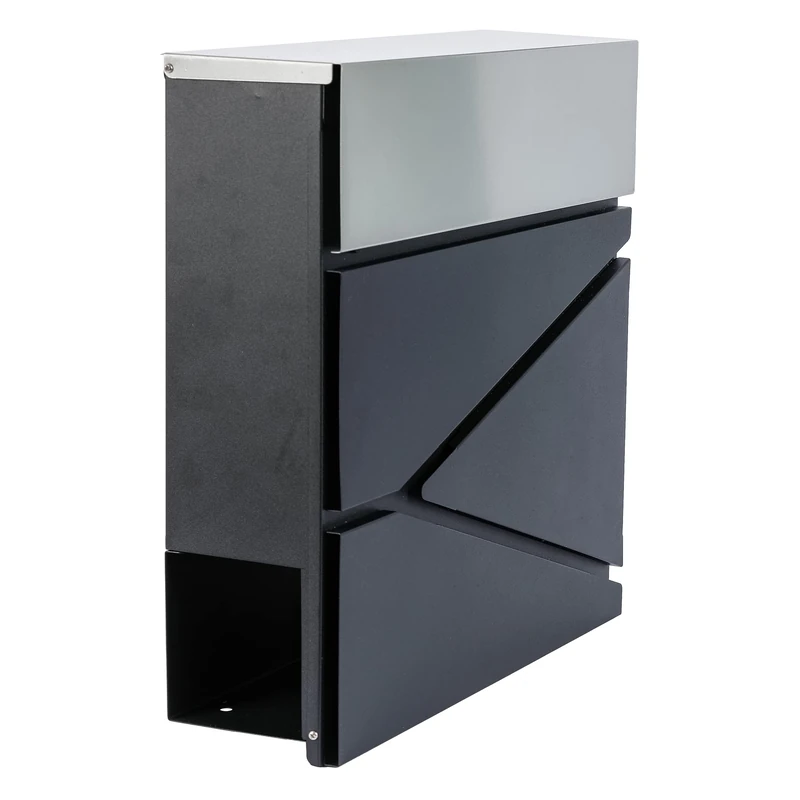 Axentia Mailbox Weatherproof Anthracite/Silver with Newspaper Compartment