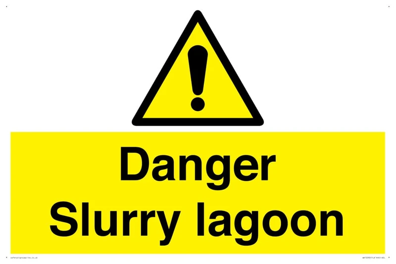 Danger Slurry lagoon Sign - 600x400mm - A2L - Image 1