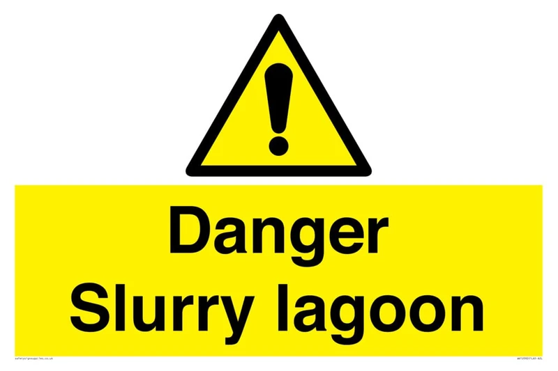Danger Slurry lagoon Sign - 600x400mm - A2L - Image 1