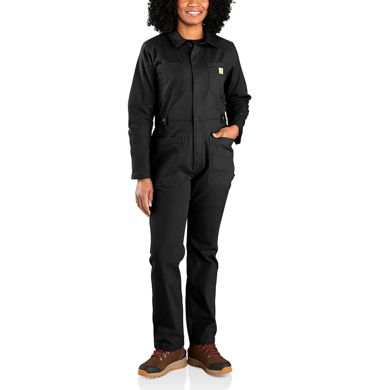 Carhartt Women's Rugged Flex Relaxed Fit Canvas Coverall, Black, S - Image 1