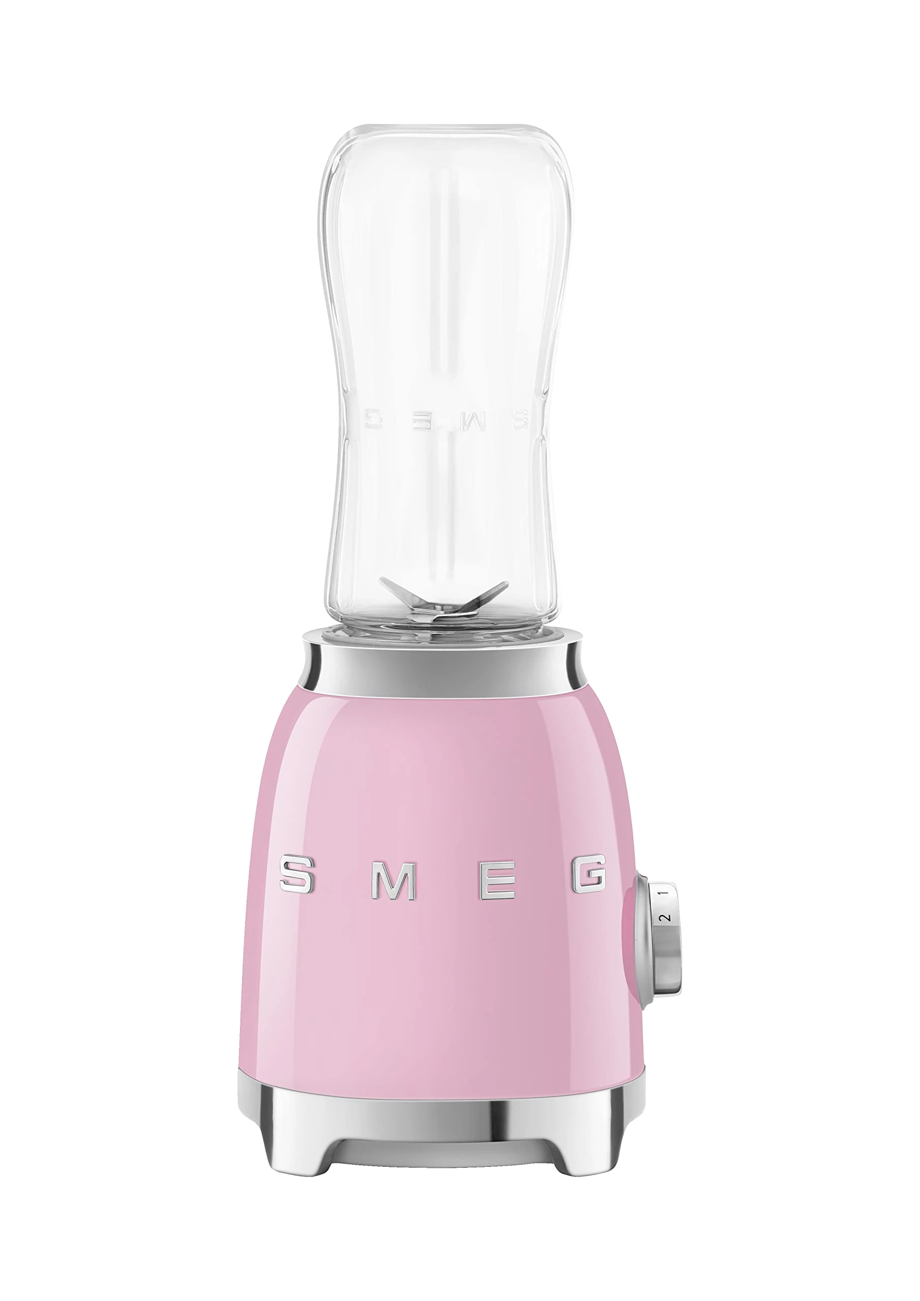 Smeg PBF01PKUK Retro 50’s Style Personal Blender, 2 x Bottles-To-Go, 2 Speed Settings, 600ml, 300W, Pink