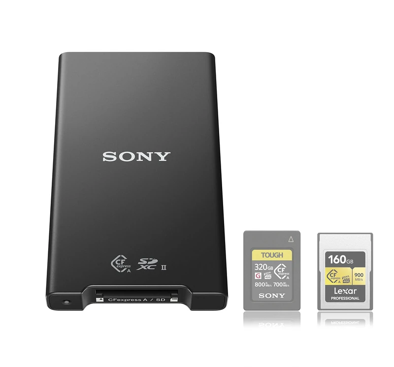 Sony CFexpress Type A/SDHC Memory Card Reader - USB Type C and A SuperSpeed USB 10Gbps - Ultra-compact and lightweight - USB3.1 Gen2 (MRWG2)