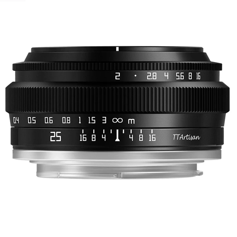 TTArtisan APS-C 25mm F2 Metal Bodied Lens Compatible with EOS-M Mount - Black