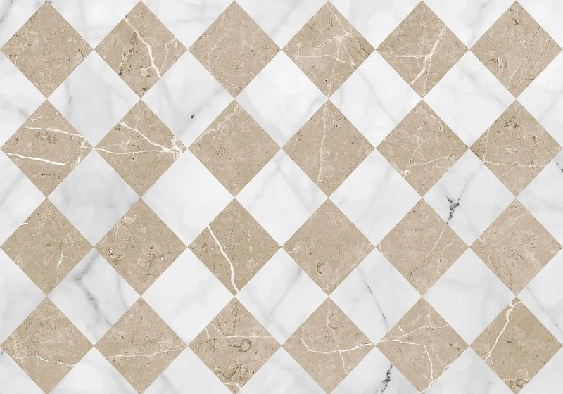 VINILIKO Design | Hydraulic Vinyl Carpet - Gadir Sepia 140x200 cm - Indoor and Outdoor, Non-Slip, Waterproof, Washable - Tiles - Vinyl Carpet Living Room, Terrace