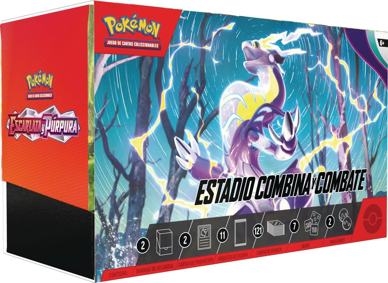 Estuche juego cartas coleccionables Estadio Combina y Combate Pokemon