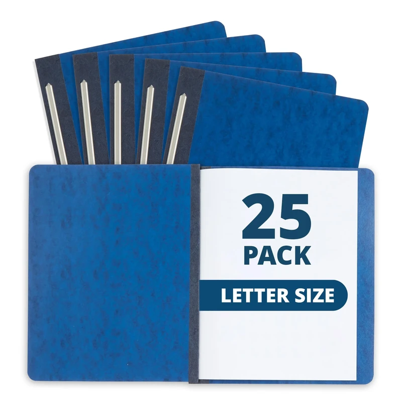 Blue Summit Supplies 25 Pressboard Report Covers with Fasteners, Dark Blue, Letter Size Press Board Report Cover, 3” Capacity, 25 Pack