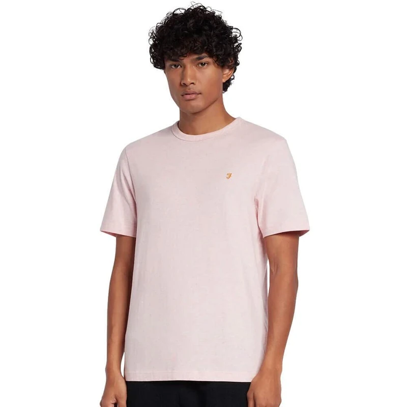 Farah - Men's T-Shirt, Danny Slim Fit Organic Cotton T Shirt, Mid Pink Marl, XL