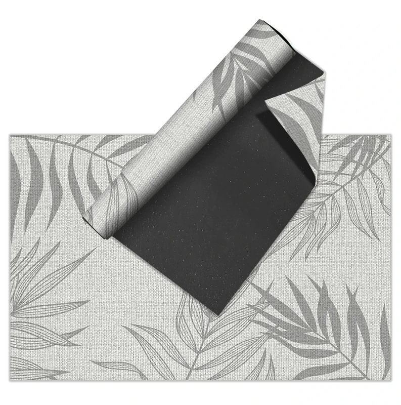 VINILIKO Design | Printed Smooth Vinyl Rug - Nathifa Grey 140x200 cm - Indoor and Outdoor, Non-Slip, Waterproof, Washable - Various Sizes - Vinyl Carpet Living Room, Terrace