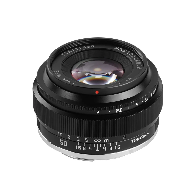 TTArtisan 50mm F2 Metal Bodied Lens Compatible with EOS-M Mount (Full Frame) - Black