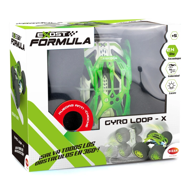 Exost Gyro Loop X Radio Control, 2, 4GHZ, with optimal damping tyres and made of super lightweight foam material, with removable protective housing and lights on the body Bizak