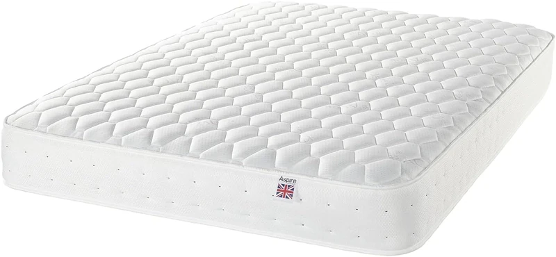"Aspire Beds Crystal Hybrid + Sprung & Eco Foam Medium Firmness,Premium Economy Mattress, Temperature Regulating, Pressure Relief, Small Single Mattress (2ft6 x 6ft3)"