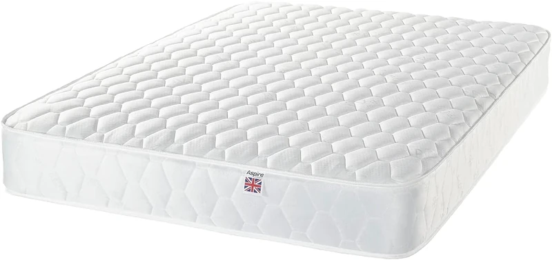 "Aspire Beds Diamond Hybrid + Sprung & Eco Foam Medium Firmness Superior Economy Mattress, Pressure Relief, Antibacterial, Temperature Regulating, Small Double Mattress (4ft x 6ft3)"