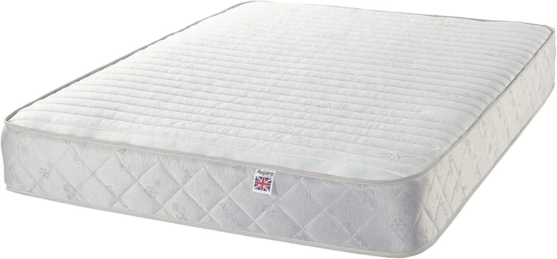 "Aspire Beds Crystal Hybrid + Sprung & Eco Foam Medium Firmness Premium Economy Mattress, Temperature Regulating, Pressure Relief King Mattress 5ft x 6ft6"
