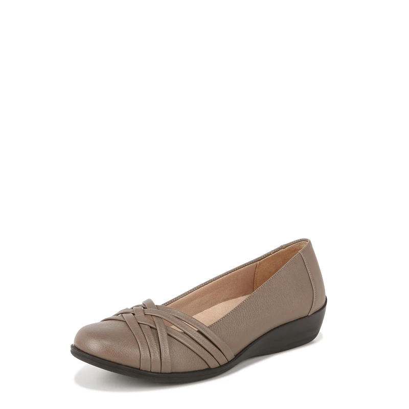 LifeStride Women's Incredible Ballet Flat, Taupe, 10 Wide