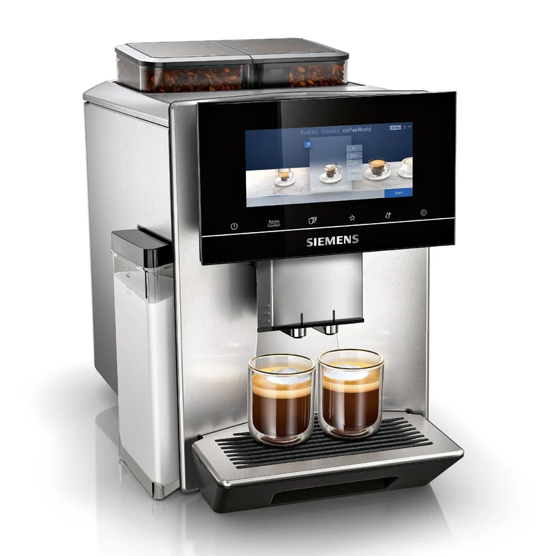 SIEMENS EQ900 Fully Automatic Bean to Cup Coffee Machine, 6.8" Touch Screen Display, Cup Warmer, dualBean System, baristaMode, beanIdent System, 30+ Beverages with Home Connect, TQ907GB3 - Image 1