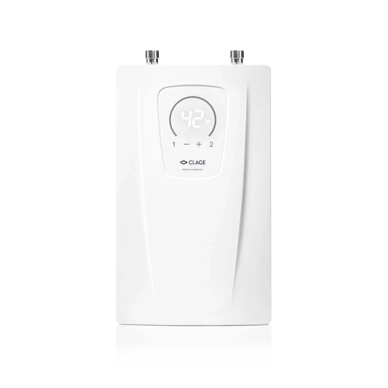 CLAGE CEX-U Electronic Instantaneous Water Heater for Kitchen, 11-13.5 kW 400 V, Accurate Temperature Selection, LED Sensor Control Panel, Slim Design for Under-Sink Mounting, VDE-GS Tested