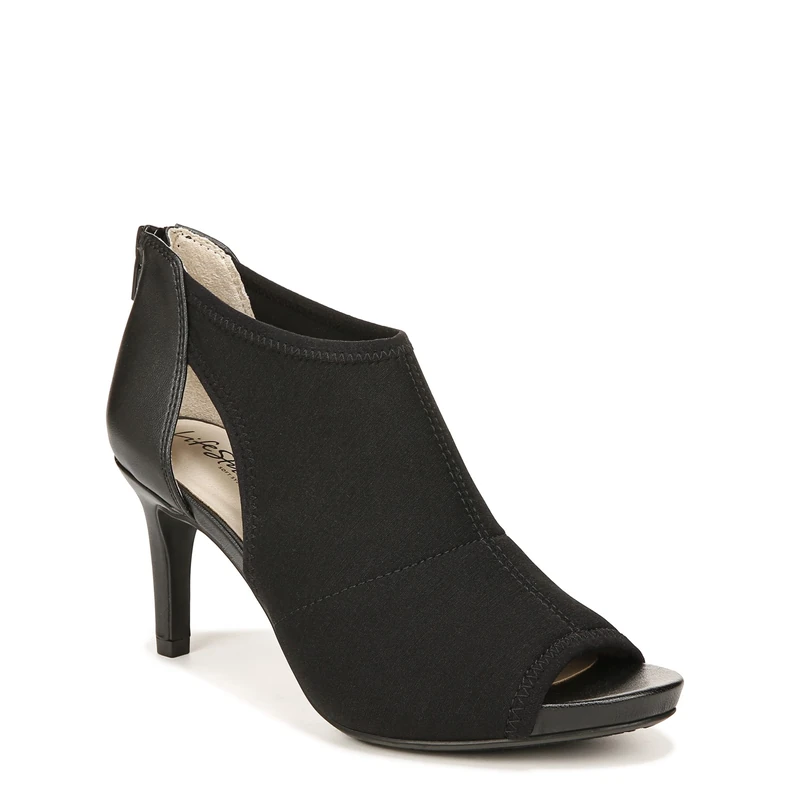 LifeStride Women's Mod Cutout Peeptoe Heeled Sandals, Black, 4 UK
