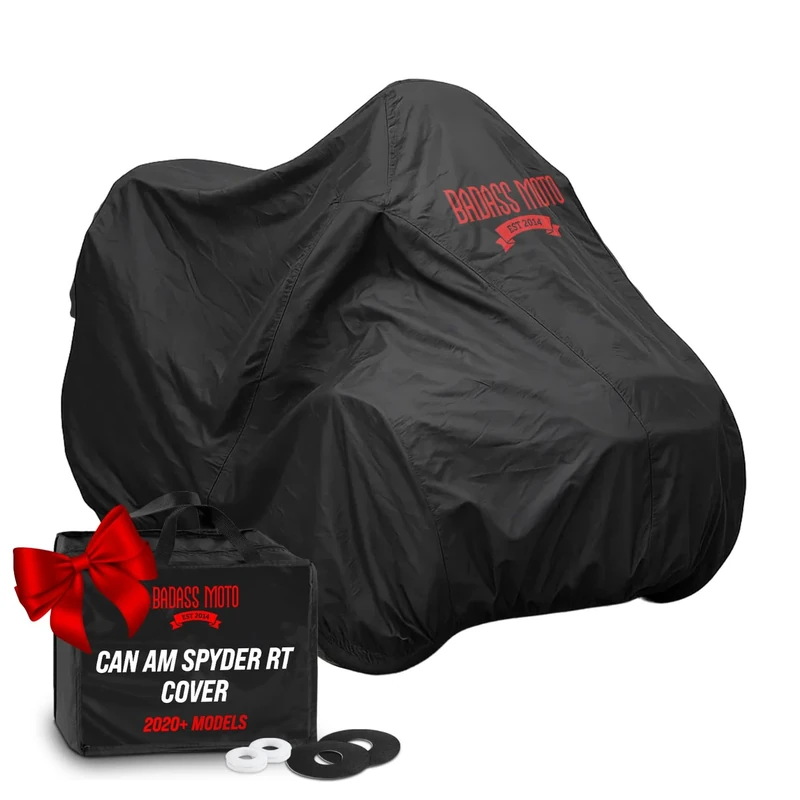 Badass Moto for Can Am Spyder Cover RT Limited. 2020-2024 Heavy Duty Cover for Waterproof Outdoor Storage Fits 2020-2024 Can Am Spyder RT Limited Accessories and Sea to Sky. Ultimate All Season Cover