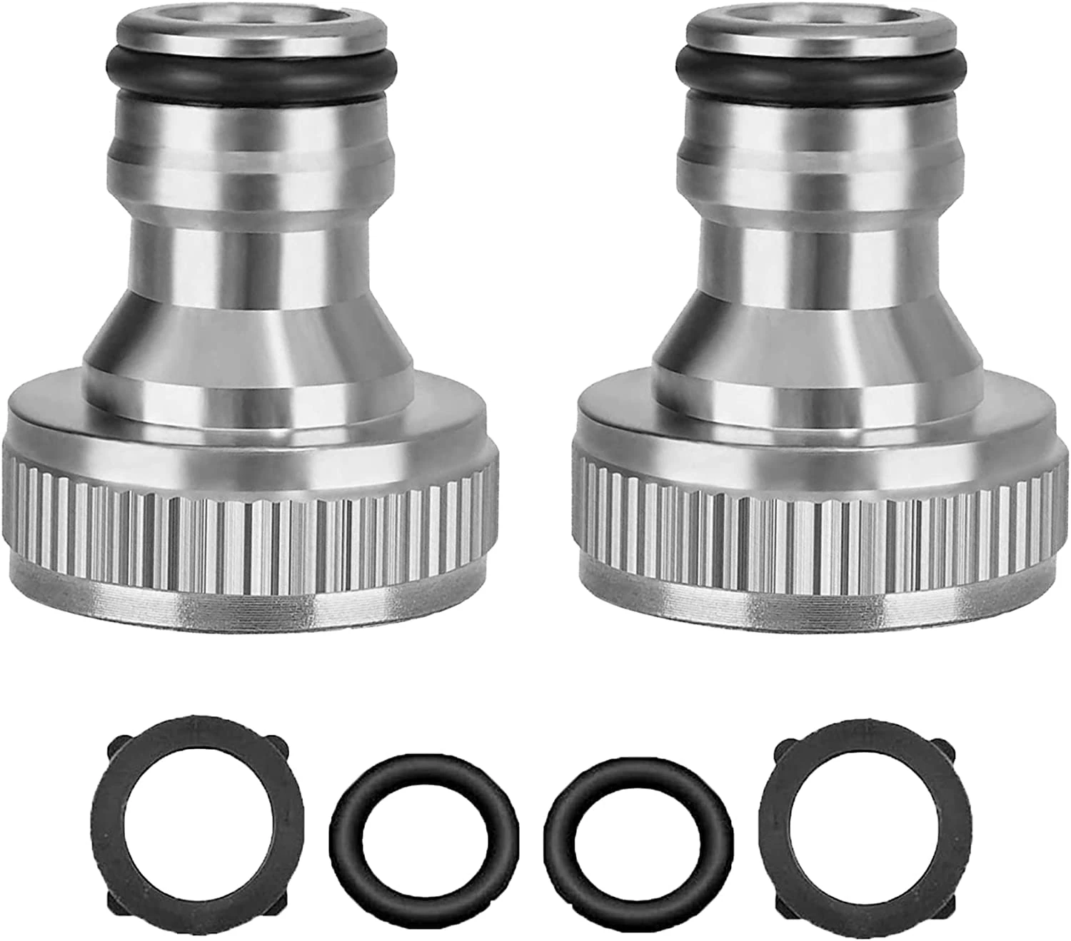 3/4 Inch Garden Hose Tap Connector, Nickel Plated Brass Female Tap Adaptor - for Garden Irrigation Balcony Flower Watering Car Wash Etc.