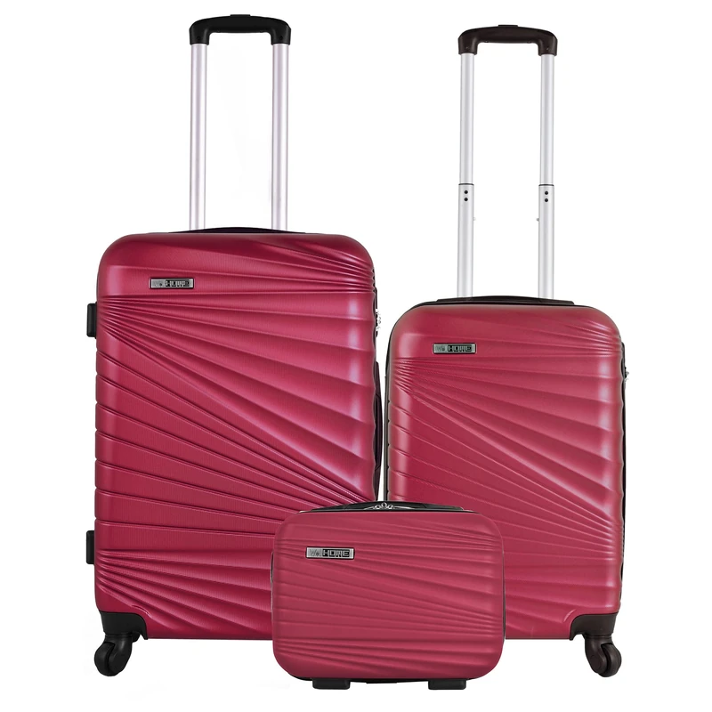 WELL HOME MOBILIARIO & DECORACIÓN Set of 3 Suitcases Cabin 22"/Medium 26"/Toiletry Bag 9", Coral Garden, 26 pulgadas, Hardside Suitcase Sets