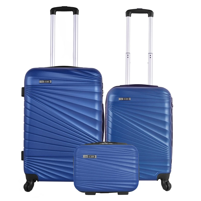WELL HOME MOBILIARIO & DECORACIÓN Set of 3 Cabin Cases 22"/Medium 26"/Toiletry Bag 9", Royal Blue (Azul Eléctrico), 26 pulgadas, Hard Case Sets