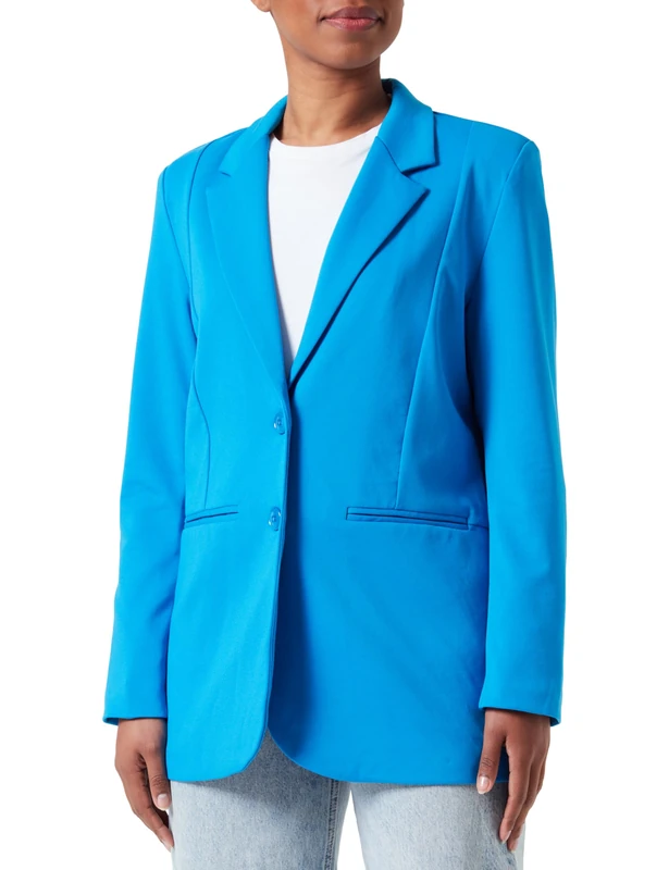 ICHI Women's Ihkate Sus Oversize Bl Business Casual Blazer, 184250/Indigo Bunting, XL