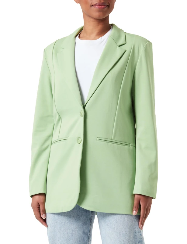 ICHI Women's Ihkate Sus Oversize Bl Business Casual Blazer, 156428/Green Tea, S