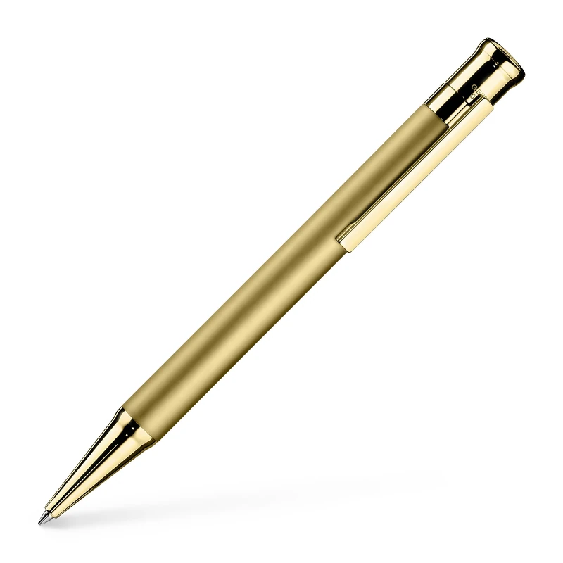 Otto Hutt 001-11621 Ballpoint Pen Design 04 in Gold, Made of Metal, Length 13.3 cm, Diameter 10.8 mm