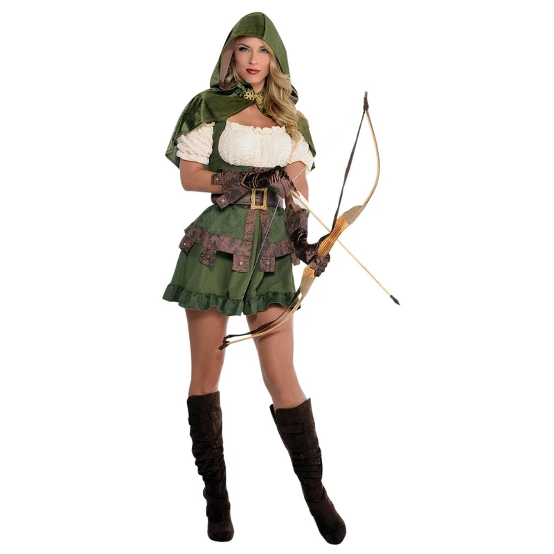 amscan 9918179 Adult Ladies Robin Hoodie Costume Fancy Dress Costume (UK Dress 12-14), 38-40