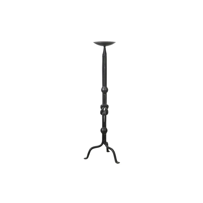 Biscottini Antique Wrought Iron Candelabra 64 x 19.5 x 19.5 cm | Black Table and Floor Candelabra | Shabby Candelabra for Indoor and Outdoor | Vintage Home Decor Accessories