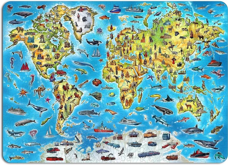 EWA Eco-Wod-Art PUZZLE WORLD MAP