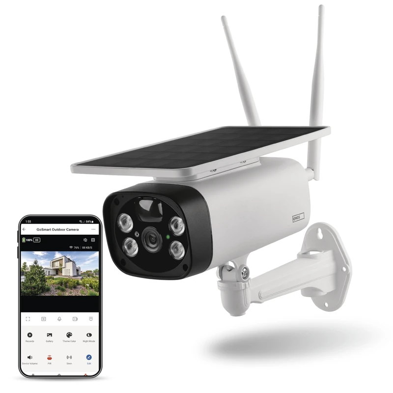EMOS GoSmart Wireless Outdoor Surveillance Camera IP-600 Eye with WiFi and App + Solar Panel, 3MP Smart Home IP Camera with Battery, Compatible with Alexa, Google Assistant, without ABO Trap