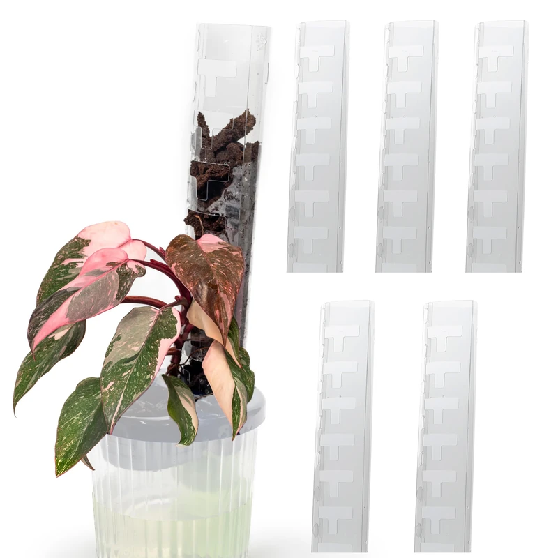 THICCLY V3 GrowPole - Front Opening, Stackable Plastic Moss Poles for Climbing Plants, Monstera Plant Support-Plant Climbing Pole, DIY Plant Support for Philodendron & Anthuriums (Medium 5 Pcs)