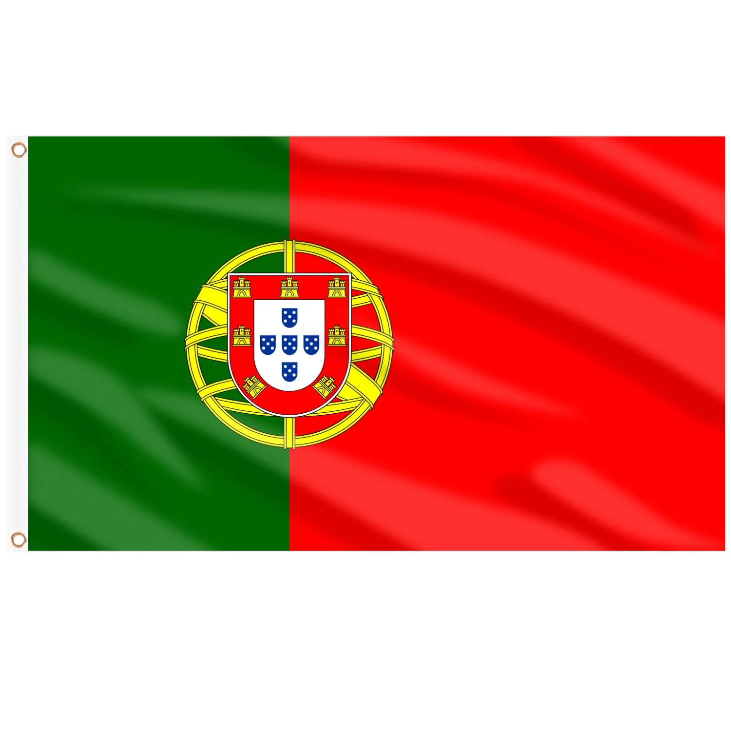 AhfuLife Portugal Flag 5ft x 3ft for Party Decorations, 1Pcs Large Portugal Flag Polyester Double Side with Brass Eyelets for World Cup Football National Day Garden Street Indoor Outdoor