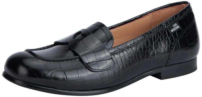 Love Moschino Women's ja10101g1i Driving Style Loafer, Black, 3.5 UK