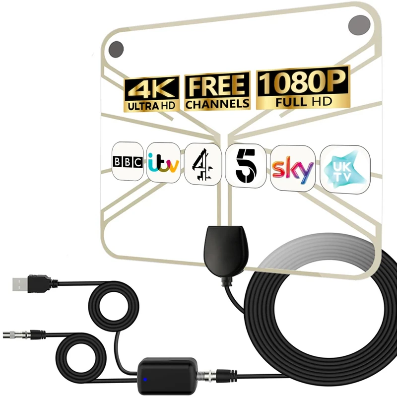 Merryan 4K HD TV Aerial with 360 Booster - Indoor Reception