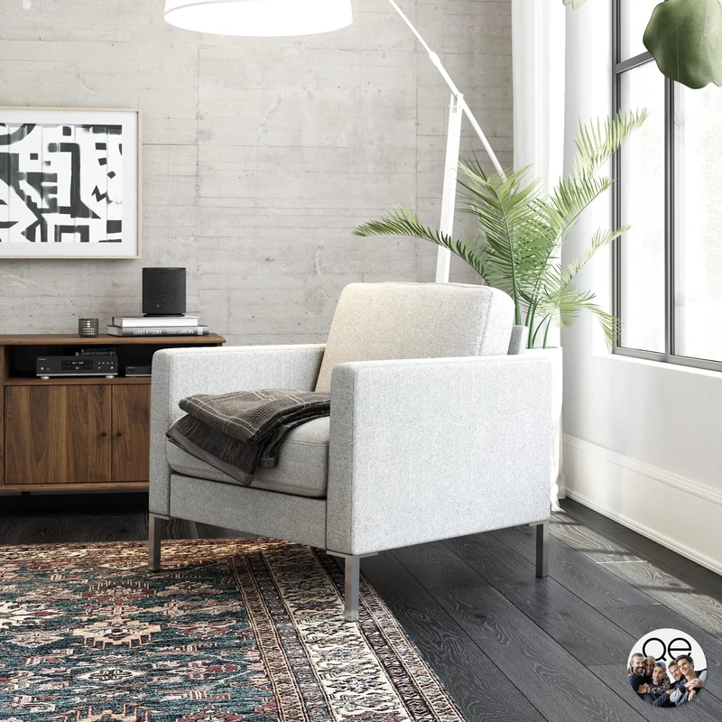 DHP Fabry Chair Grey Linen