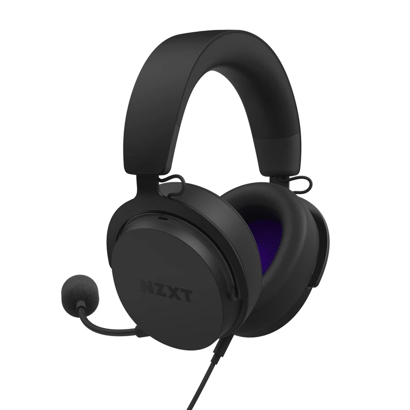 NZXT Relay Wired PC Gaming Headset - AP-WCB40-B2 - Hi-Res Audio Certified - DTS Headphone:X - 7.1 Surround Sound - Lightweight & Comfortable Design - Detachable Microphone - CAM Software - Black - Image 1
