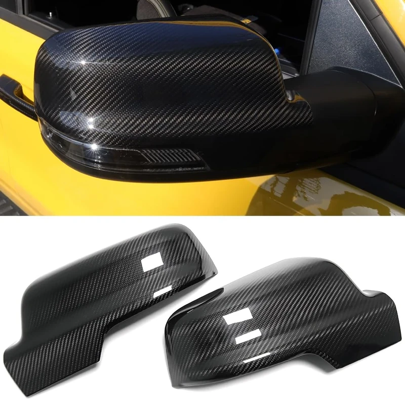 2pcs Car Side Mirror Cover for Dodge Ram 1500 TRX 2019 2020 2021 2022 2023, Genuine Carbon Fiber Rearview Mirror Caps
