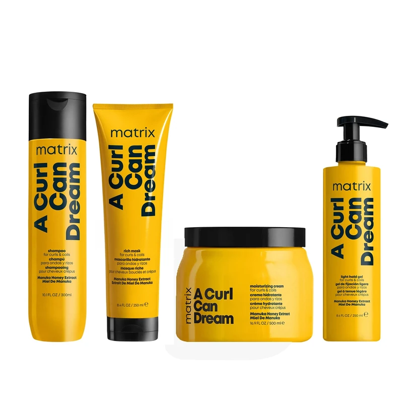 Matrix A Curl Can Dream, Hair Products Shampoo, Mask, Cream and Gel, for Curly & Coily Hair, Total Results 4 Step Bundle