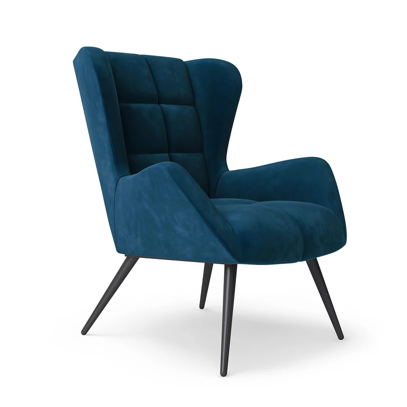 Alphason Dalton Accent Chair Blue Velvet