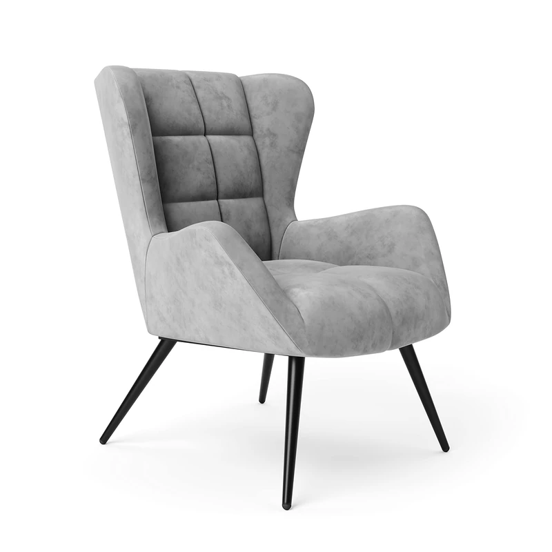 Alphason Dalton Accent Chair Grey Velvet