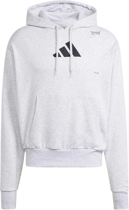 adidas Unisex All-Gym Category Pump Cover Hoodie, light grey heather, M
