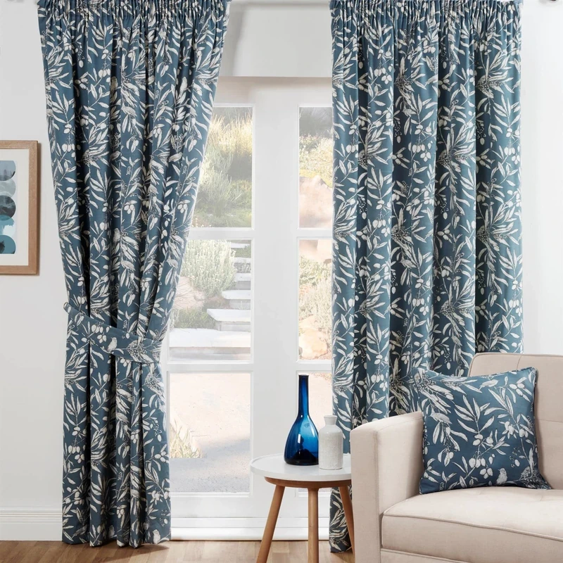 Sundour Aviary Light Filtering Curtains Blue 66x72
