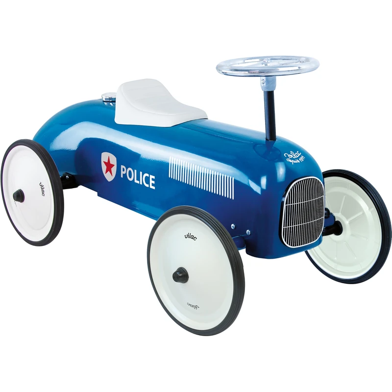 Vilac Vintage Police Ride-On Car - Metal Body Toy for Kids