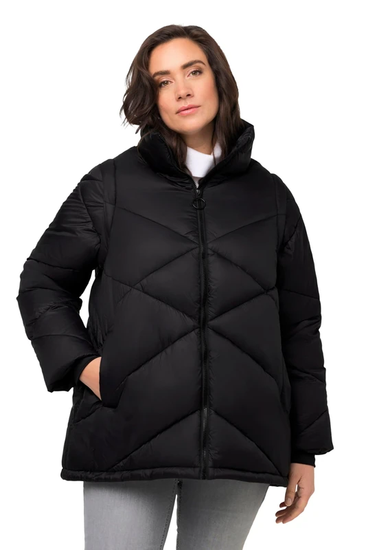 Ulla Popken Women's Hyprar Coat, Black, 16/18