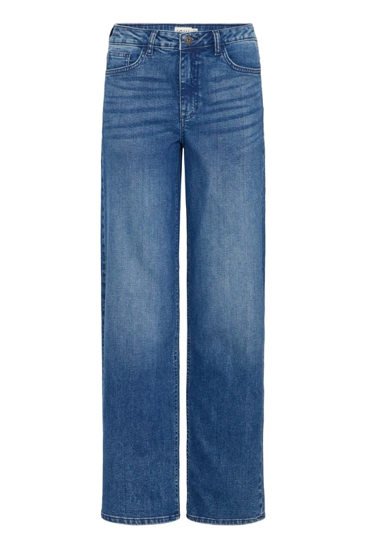 ICHI Women's IHTWIGGY Straight Long Slacks, 19037/Medium Blue, 29W x 32L