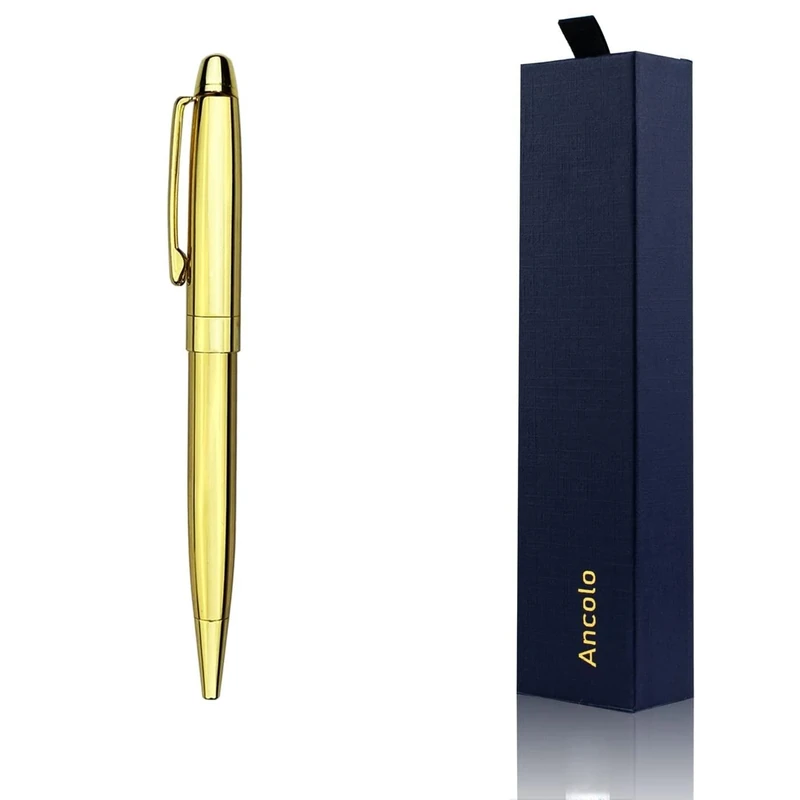 ANCOLOFIS Personalised Gift Pens - Priting Logo and Text on the pens, Metal Ballpoint Pens Elegant Designs Ballpoint Pens Gift Set for Men & Women, Professional, Executive Office, Nice Pens…