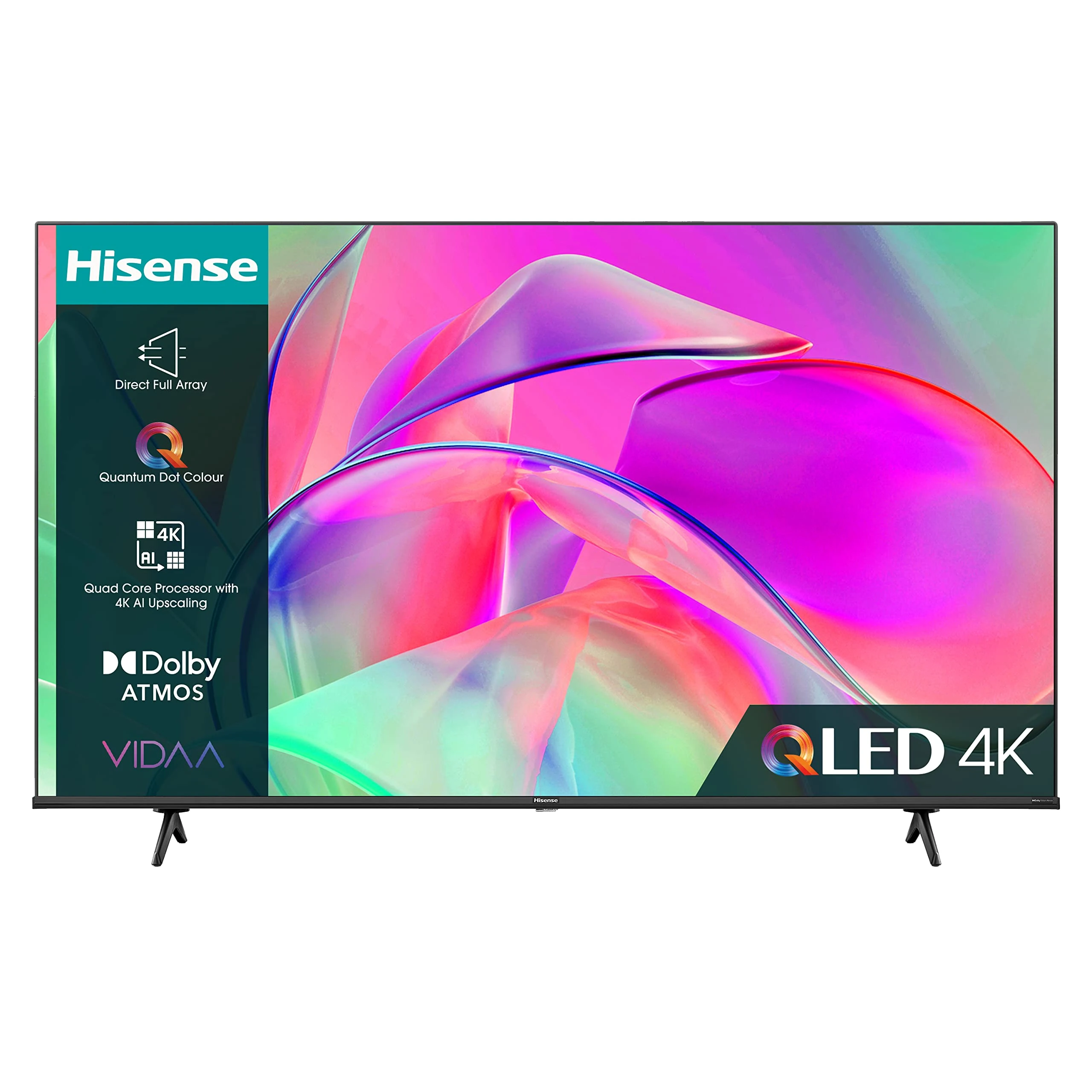 Hisense 43 Inch QLED Smart TV 43E77KQTUK - Quantum Dot Colour, 60Hz VRR, Dolby Vision, Bluetooth&HDMI, Share to TV, and Youtube, Freeview Play, Netflix and Disney+ (2023 Model)