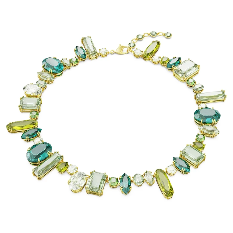 Swarovski Gema All-Around Necklace, Multi-Coloured Crystals in a Gold-Tone Plated Setting, from the Gema Collection